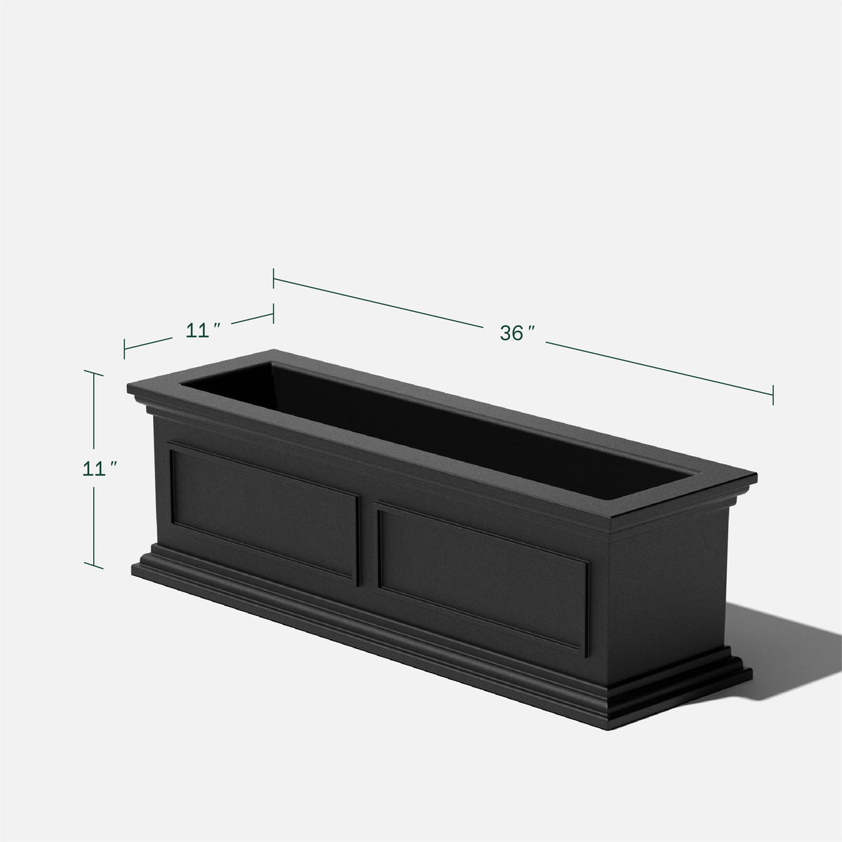 36" Black Planter U136