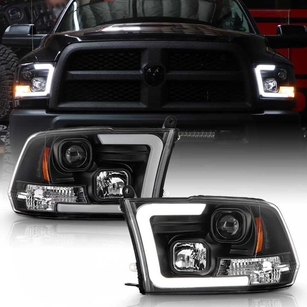 Black LED Projector Headlights Driver & Passenger Side L323