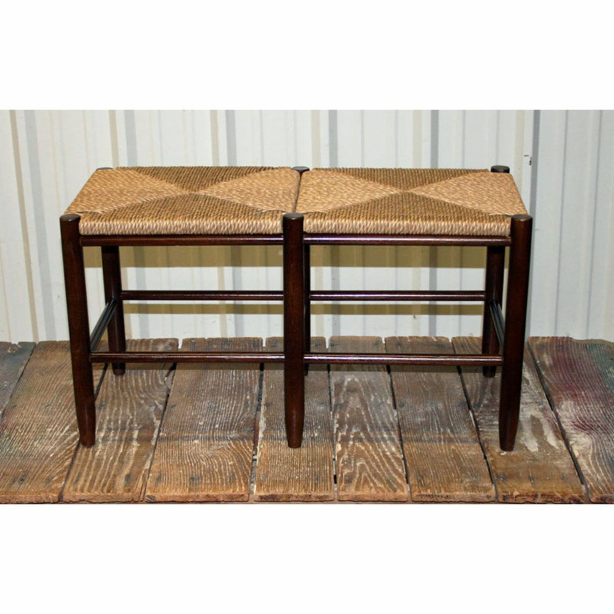 Brown Double Seat Backless Bench S86712