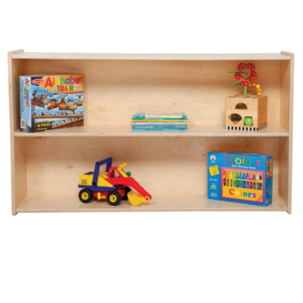 2 Shelf Bookcase Storage Organizer Natural Finish U326