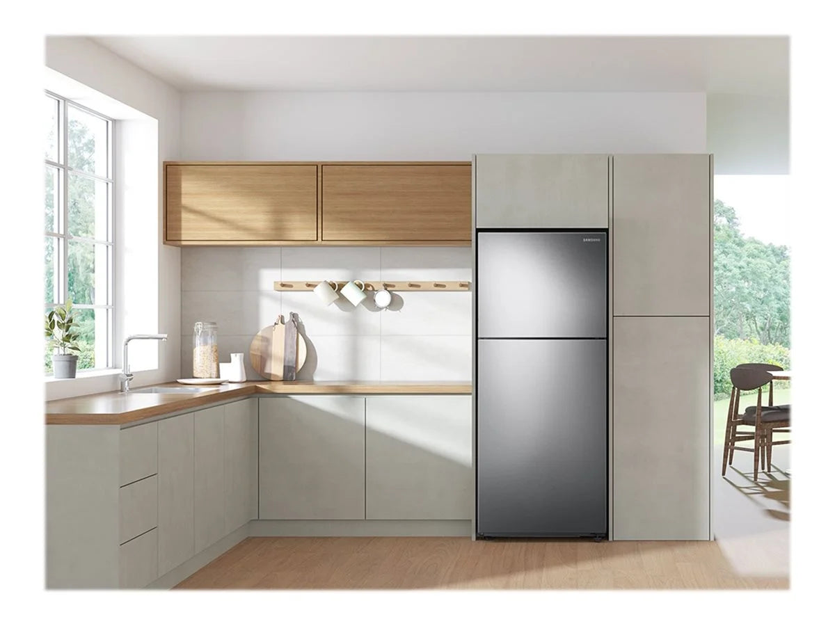 Top Freezer Freestanding Refrigerator Black Stainless Steel T7308