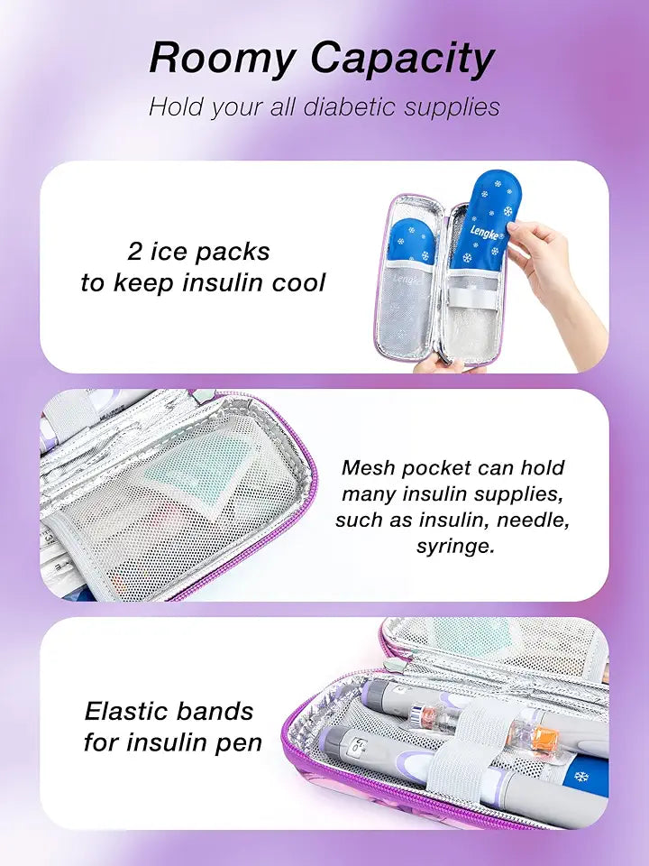Insulin Cooler Travel Case and 2 Gel Ice Packs D24618