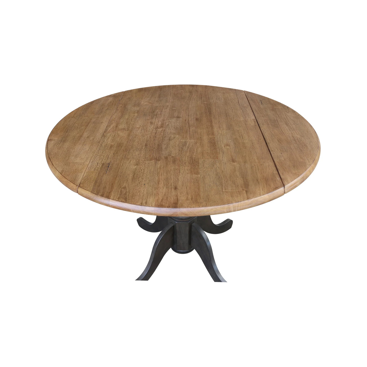 42" Round Solid Wood Dual Drop Leaf Pedestal Table S7761