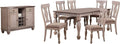 Brown 8 Piece Extendable Wood Dining Set P5440