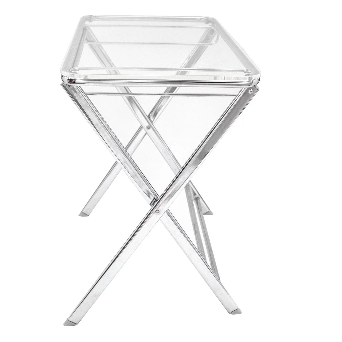 Foldable Acrylic End Side Table Tray W46642