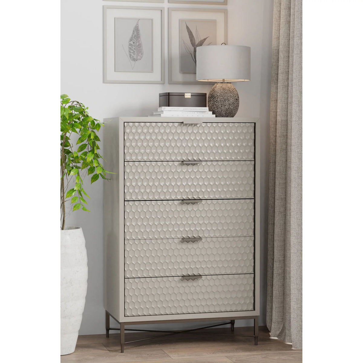 5 Drawer Chest in Taupe O9444