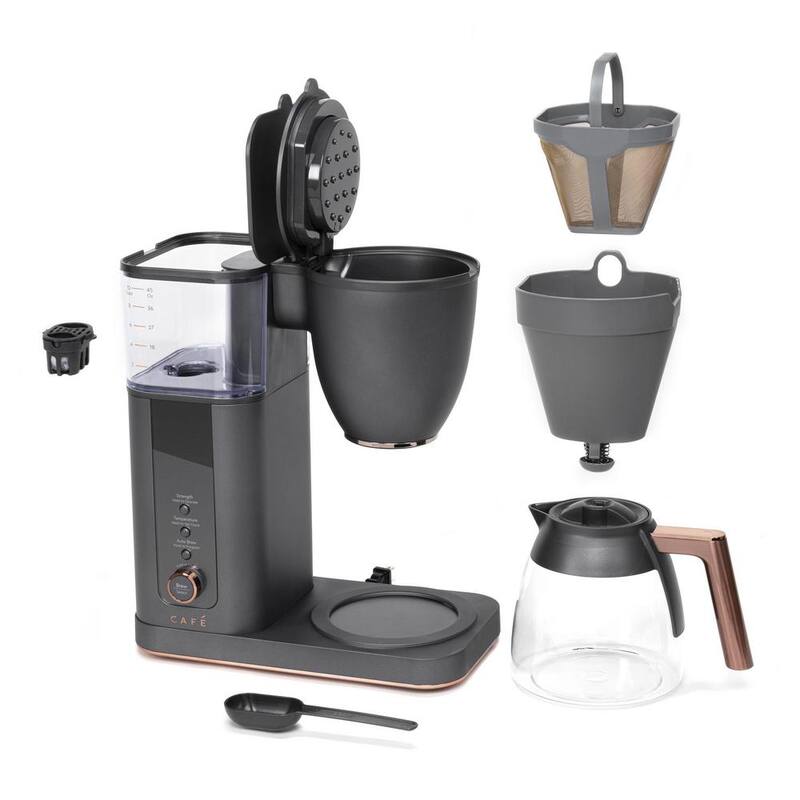 10 Cup Matte Black Drip Coffee Maker with Glass Carafe U646