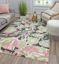 Black Floral Area Rug 9'x12' A5688