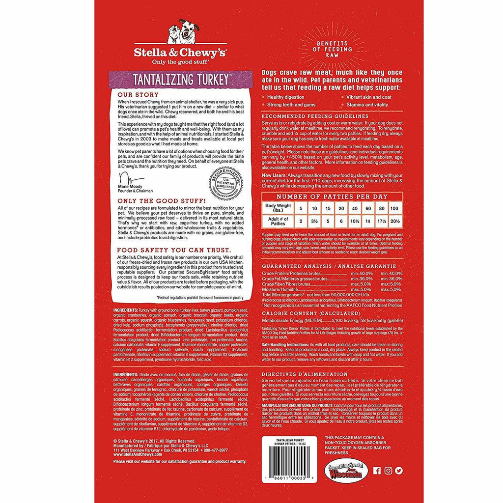 Freeze Dried Turkey Dinner Patties Dog Food M3999