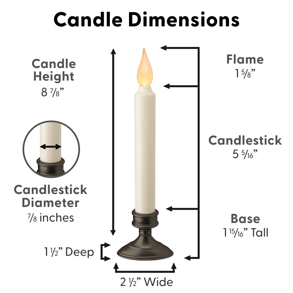 Battery Operated LED Window Candle with Dusk to Dawn Light Sensor, Amber Flicker Flame, 4 Pack I53064