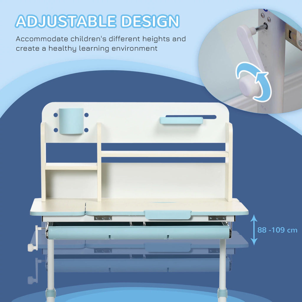 Height Adjustable Kids Study Desk with Tilt Desktop and Drawer R6805