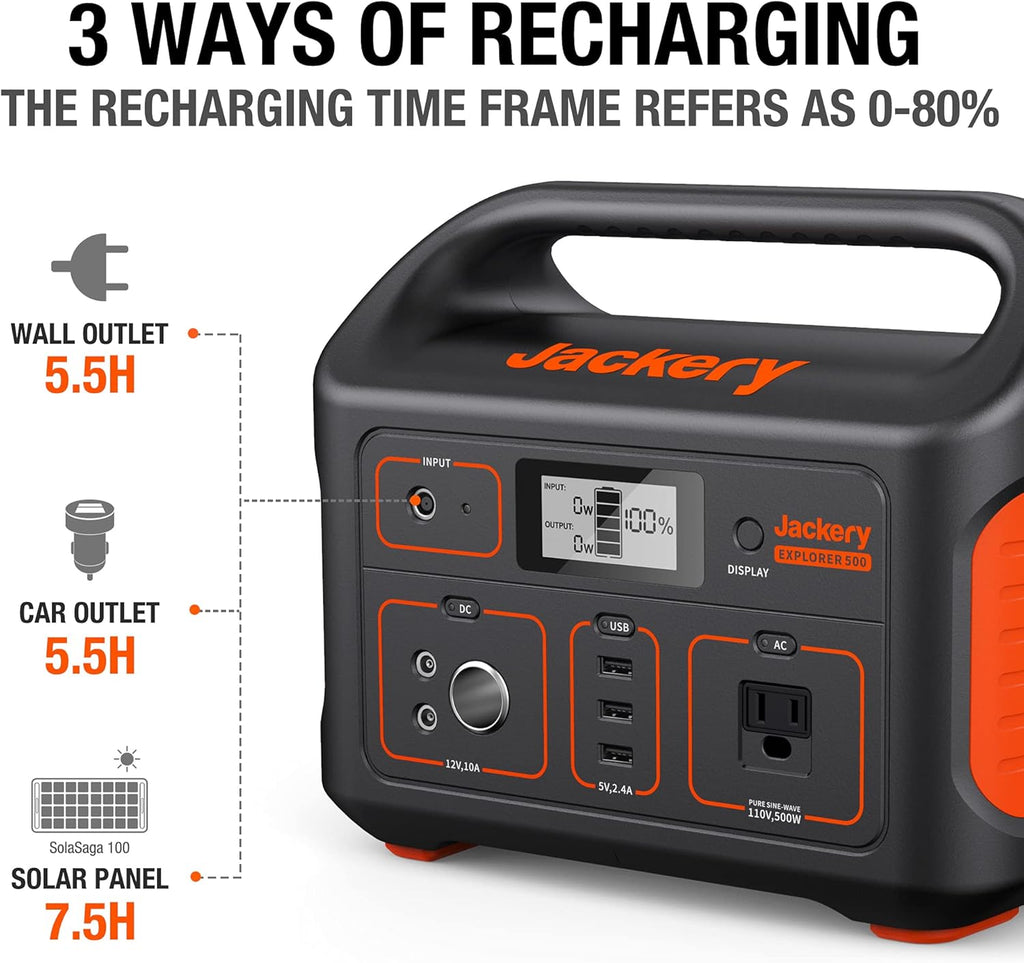 518Wh Portable Solar Generator with 100W Solar Panel G129