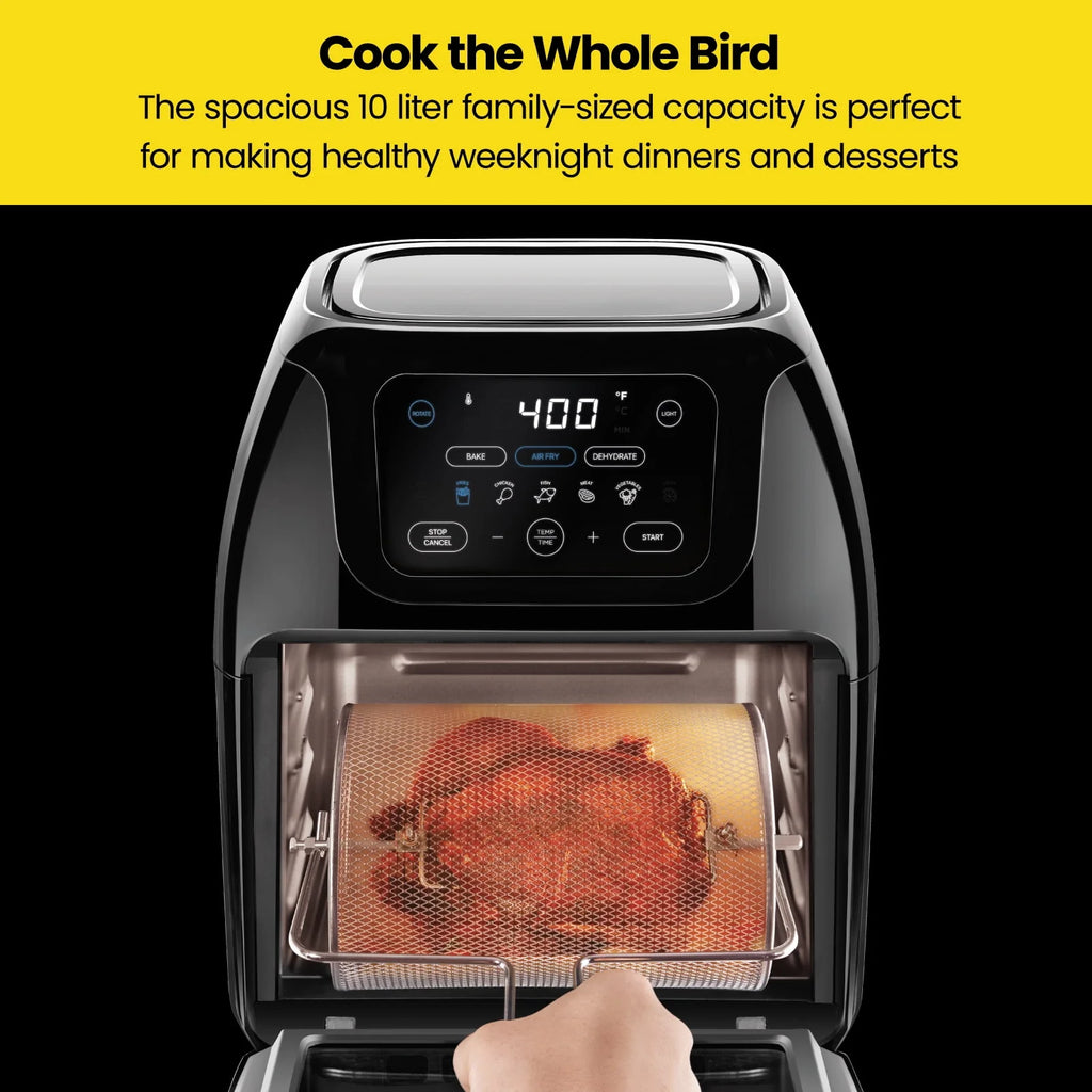 10 Qt. Digital Air Fryer+ Rotisserie, Black N286