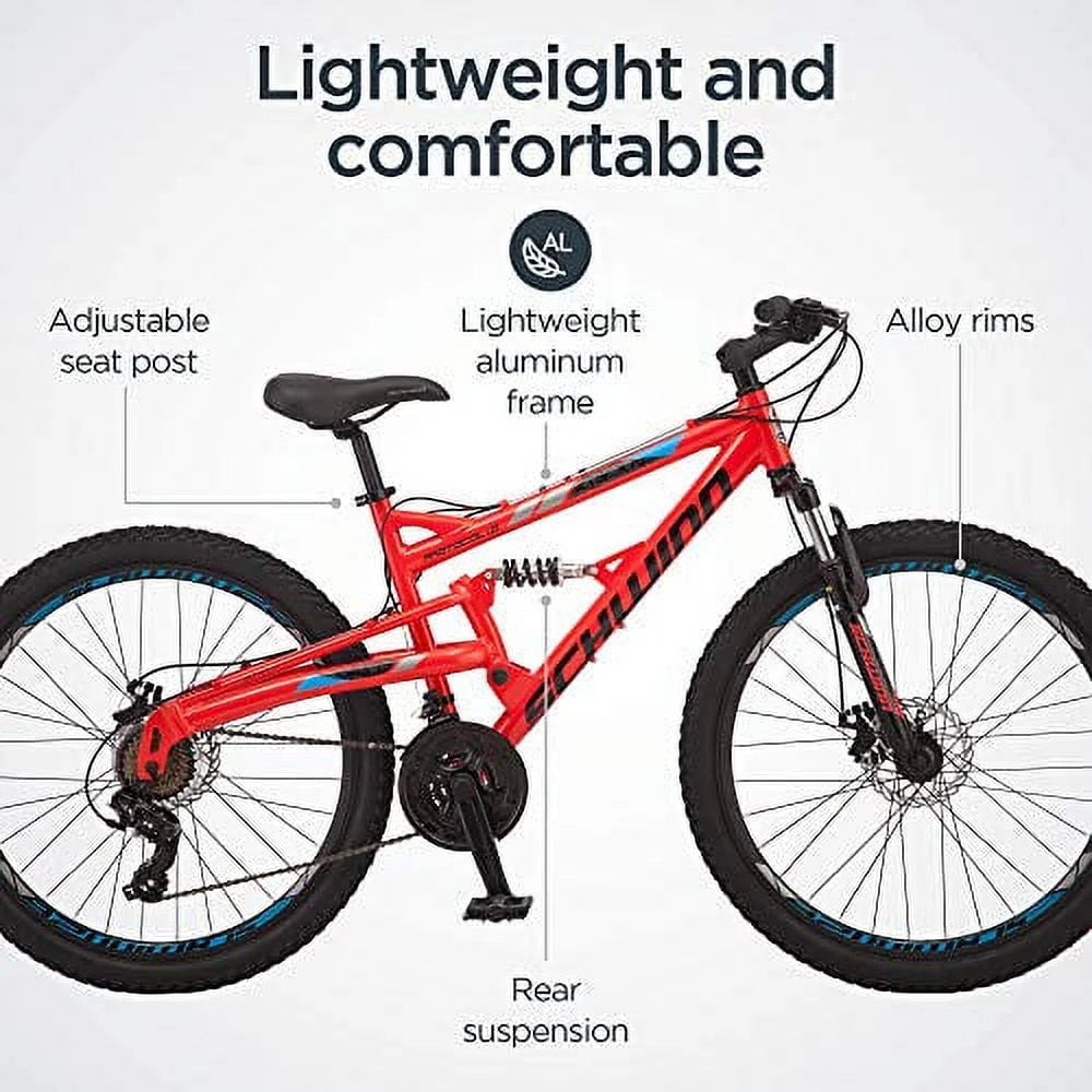 26 In. Wheels 24-Speed Aluminum Full Suspension Mountain Bike H331