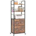2 Drawer Mobile File Cabinet with Lock & Hanging Bar T573