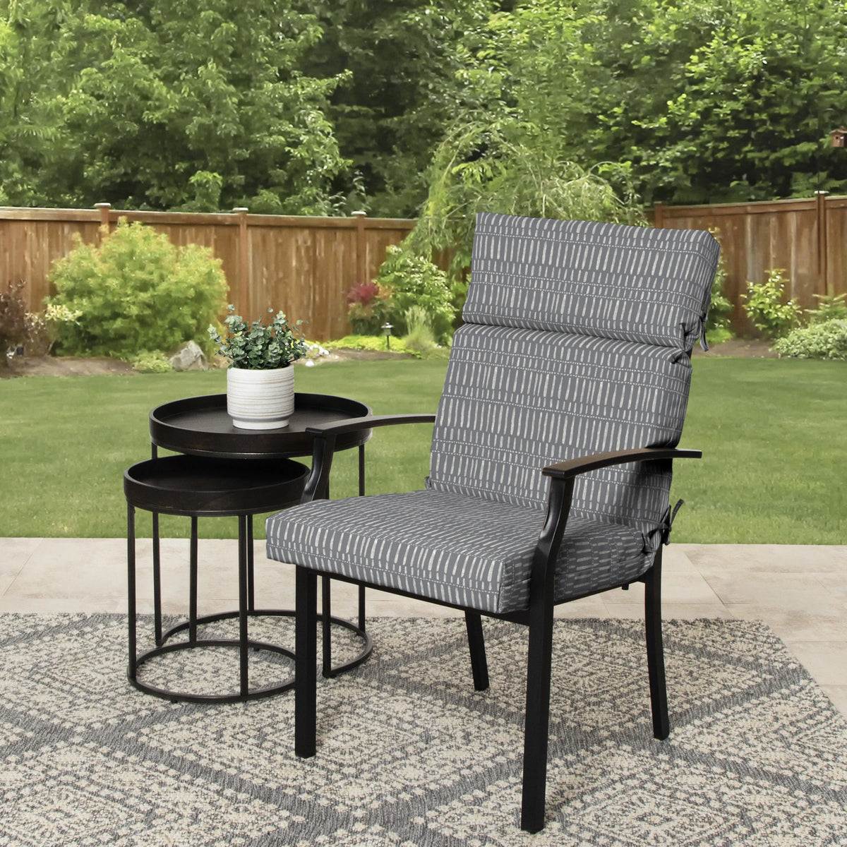 Grey Rectangle Outdoor Chair Cushion Y32241