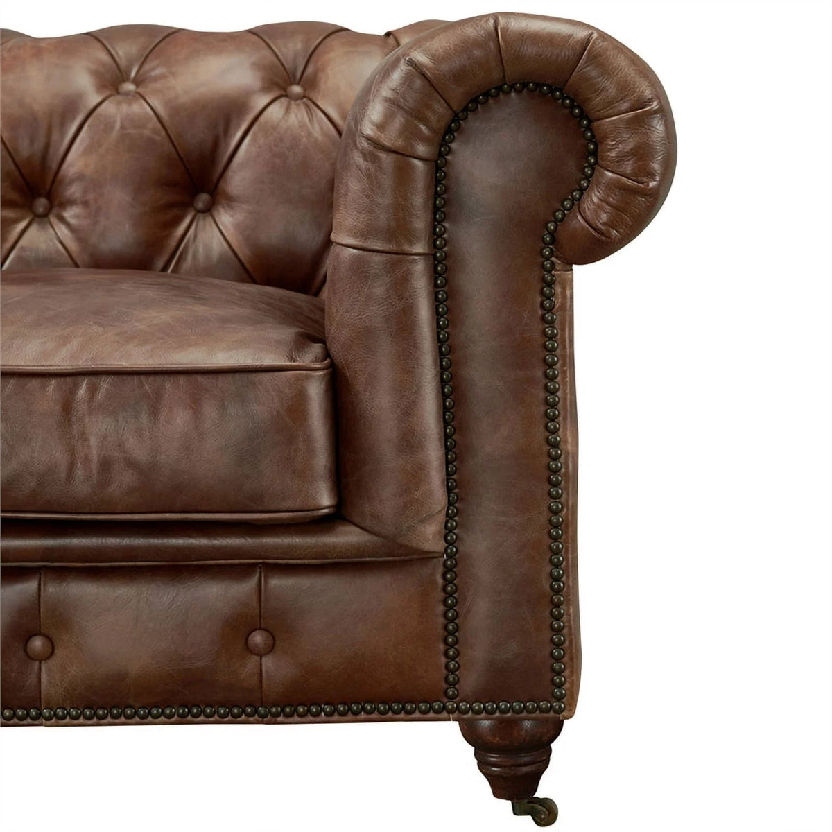 95" Dark Brown Leather Sofa S840