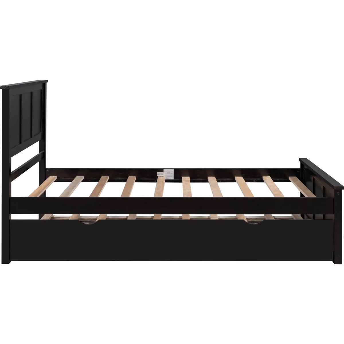 Wood Twin Platform Bed with Headboard & Trundle P618