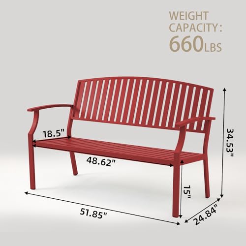 Light Blue Aluminum Outdoor Bench F955411