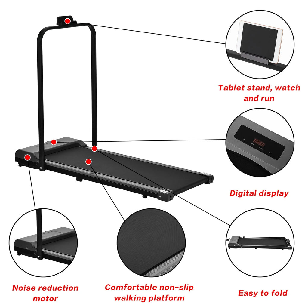2 In 1 Foldable Small Electric Treadmill F612