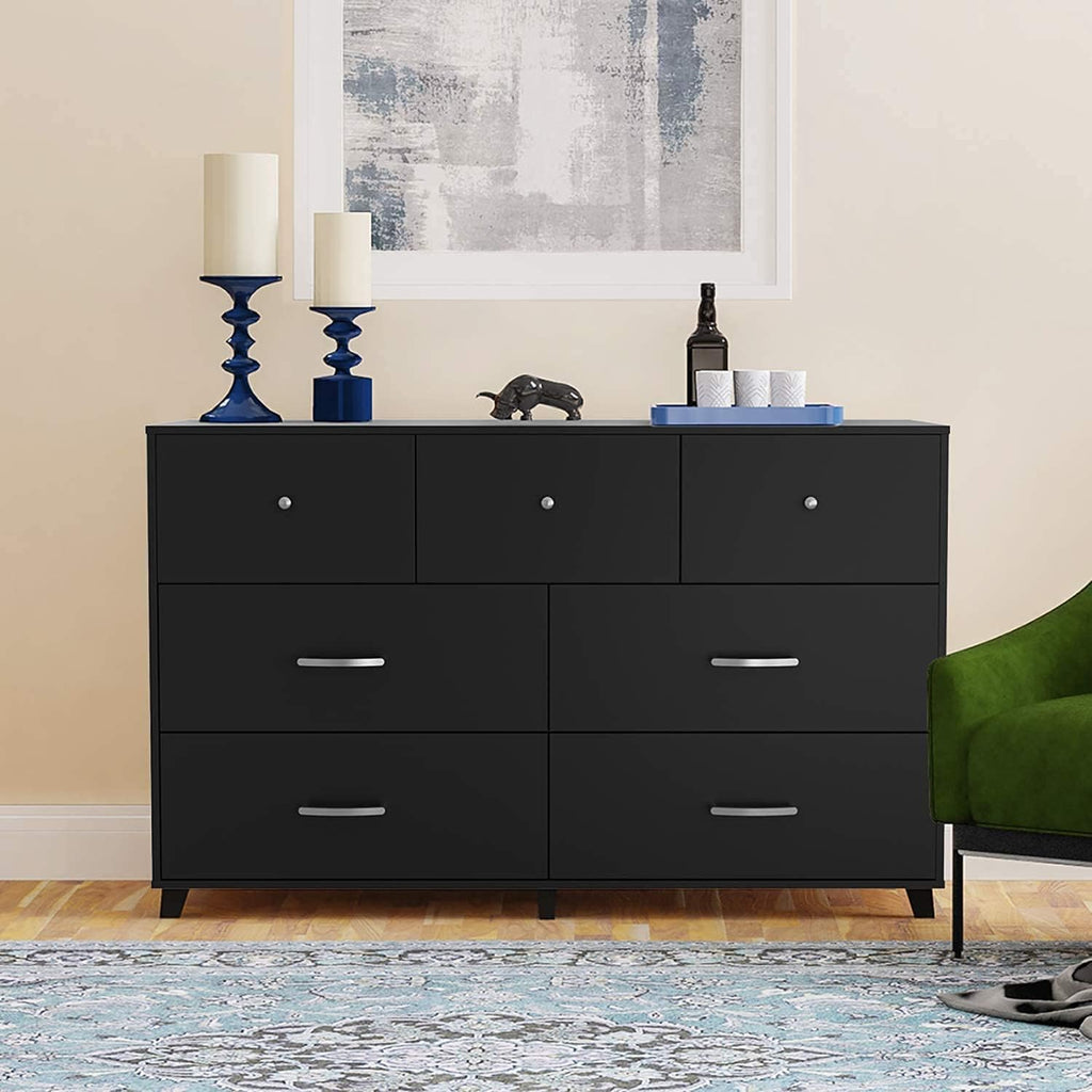 Black 6 Drawer Wood Dresser N48990