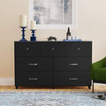 Black 6 Drawer Wood Dresser N48990