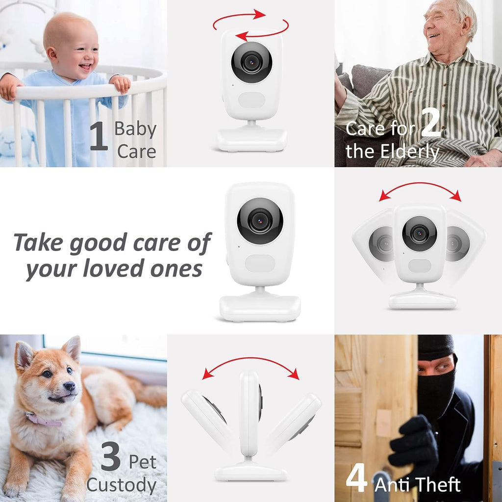 Video Baby Monitor with 5 Screen, Night Vision, Temperature Alert K3909
