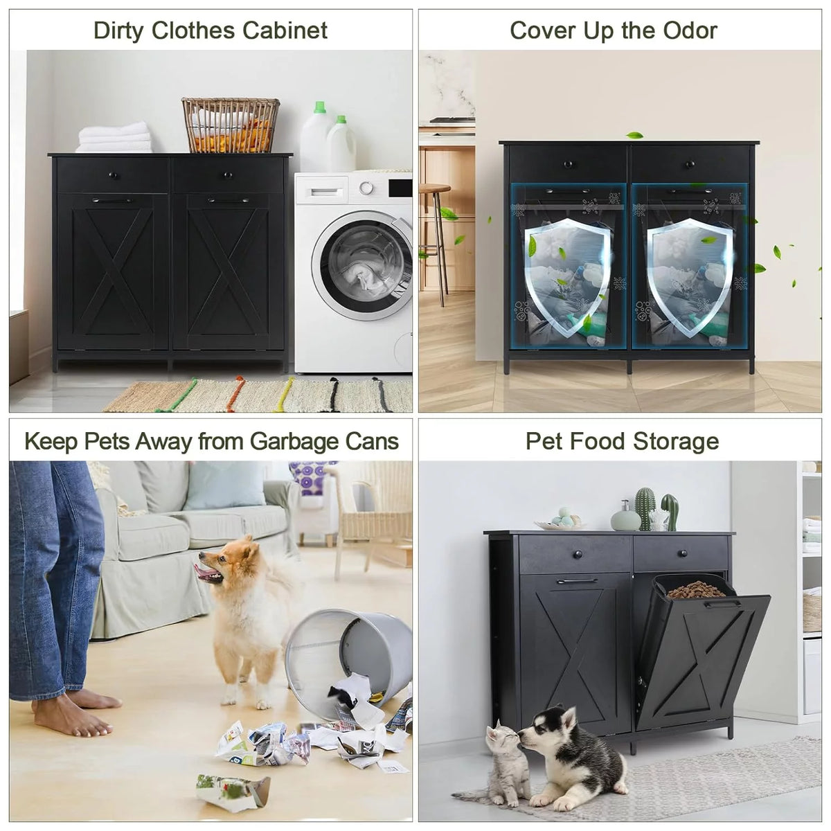 Double Tilt Out Trash Cabinet with Drawers F69144