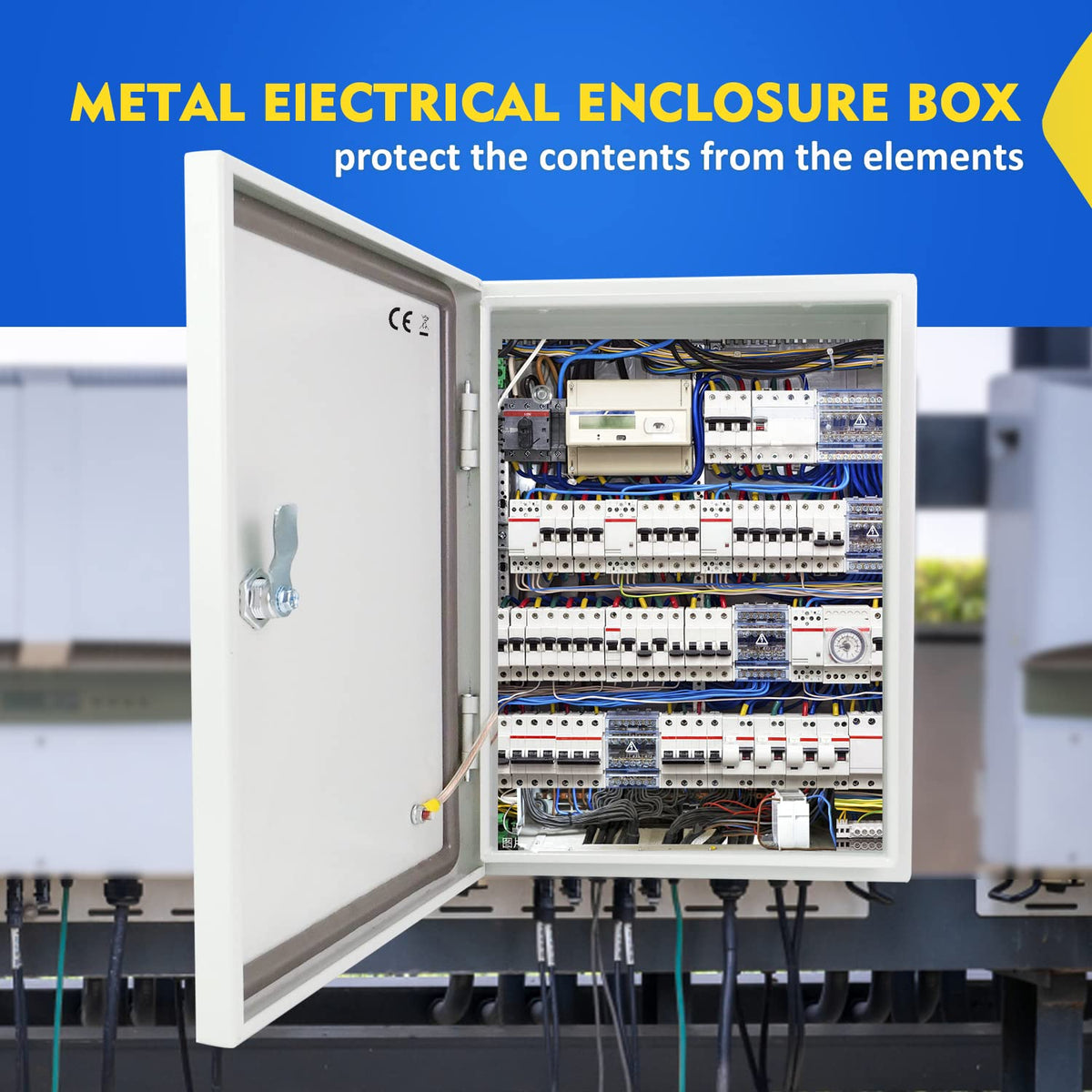 12 x 10 x 6'' IP66 Waterproof Steel Electrical Enclosure with Lock W9984