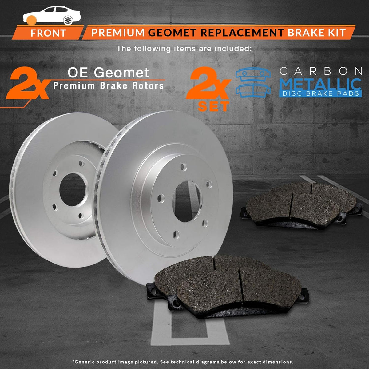 Geomet OE Rotors with Carbon Metallic Pads U4442