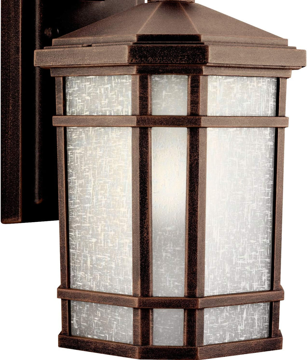 1 Light Outdoor Wall Light with Etched Linen Glass H241