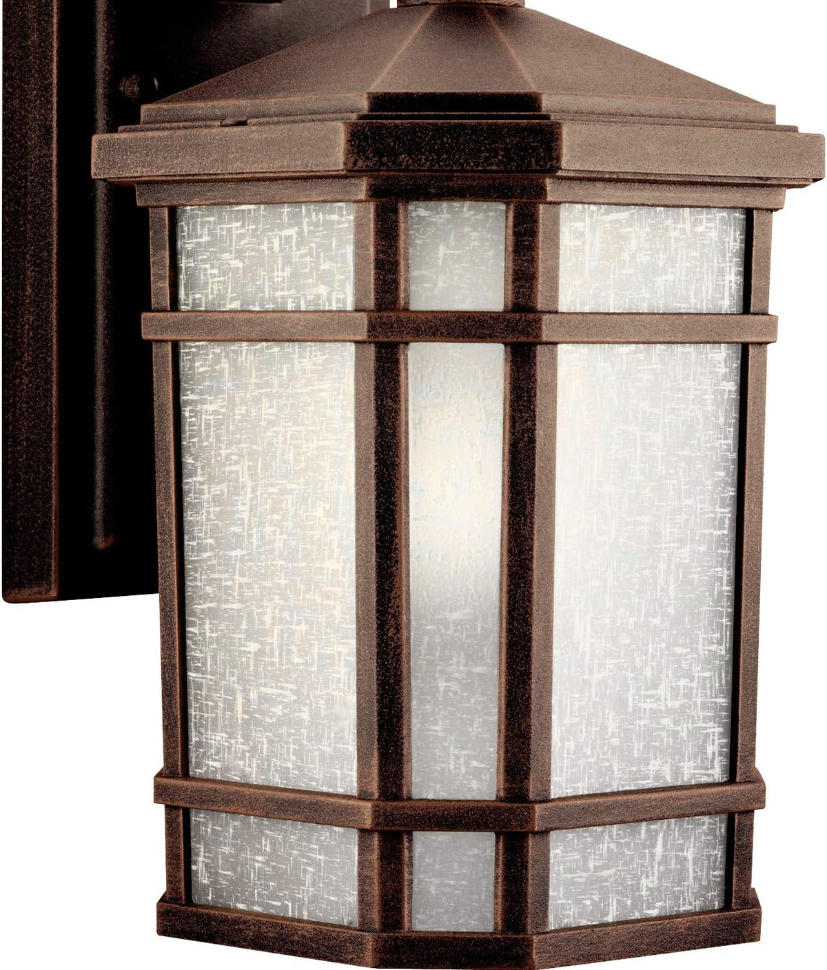 1 Light Outdoor Wall Light with Etched Linen Glass H241