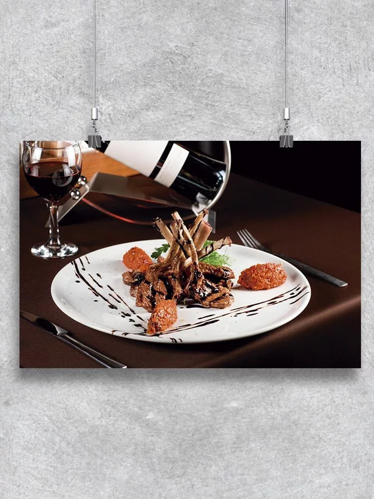 Lamb Chops With Veggies Poster L553