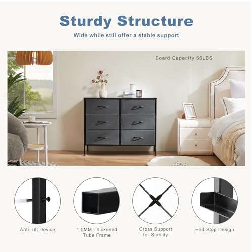 6 Fabric Drawers Dresser Y184679
