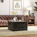 Black Square Coffee Table with Flip Top Storage S346