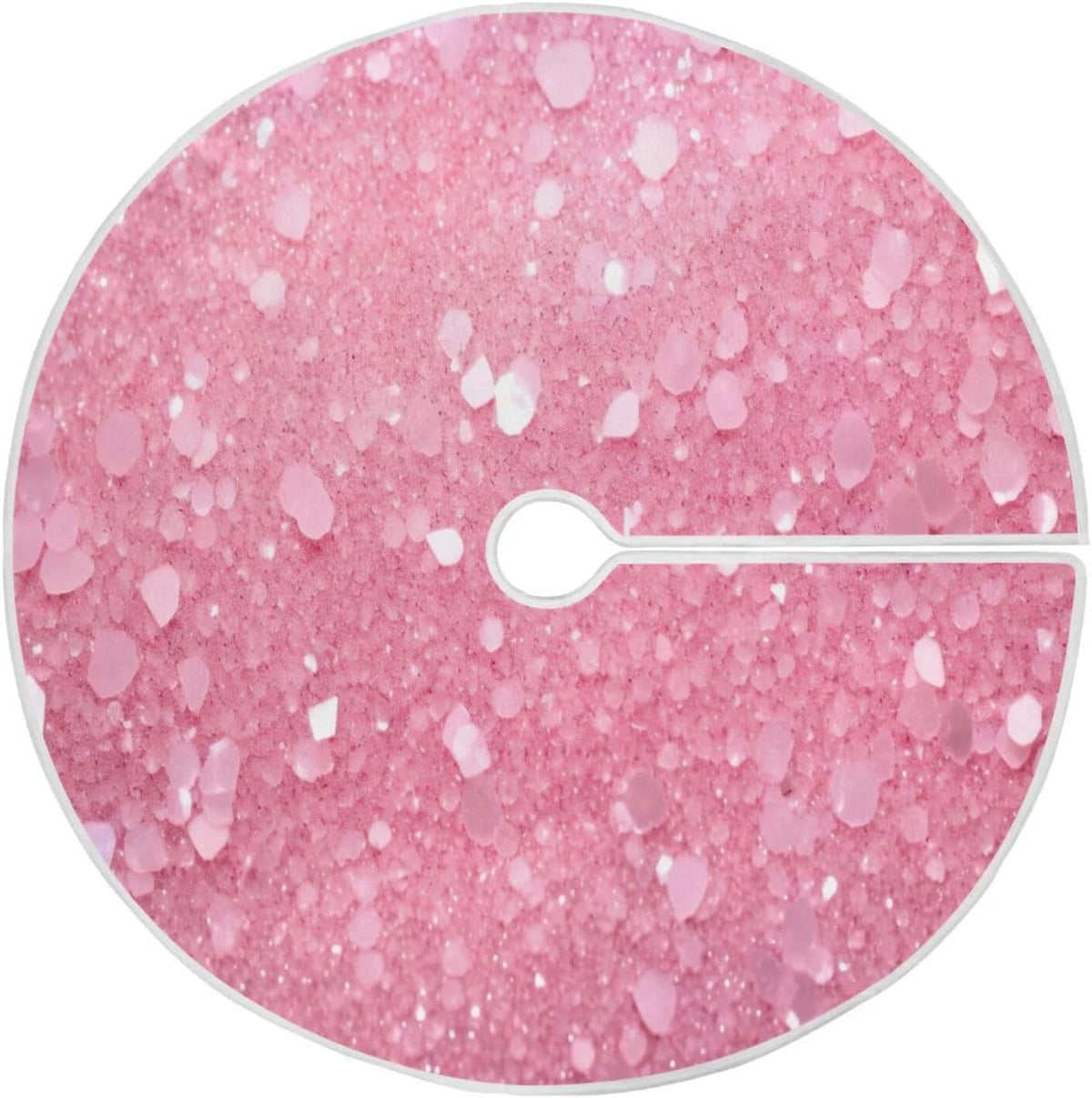 Glitter Blush Pink 47.2" Suede Christmas Tree Skirt V43824