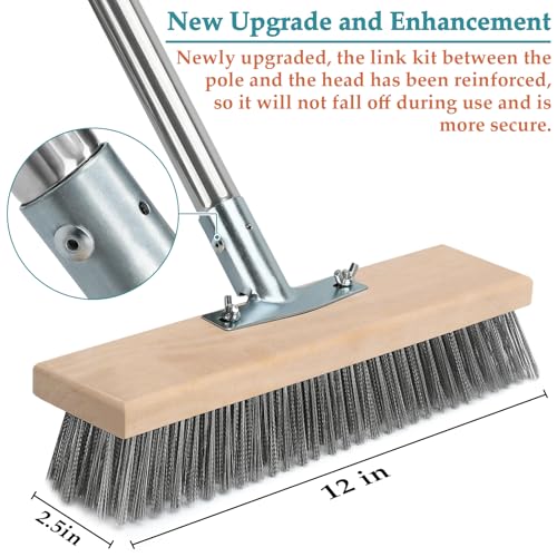 Stainless Steel Long Handle Deck Scrub Brush W830