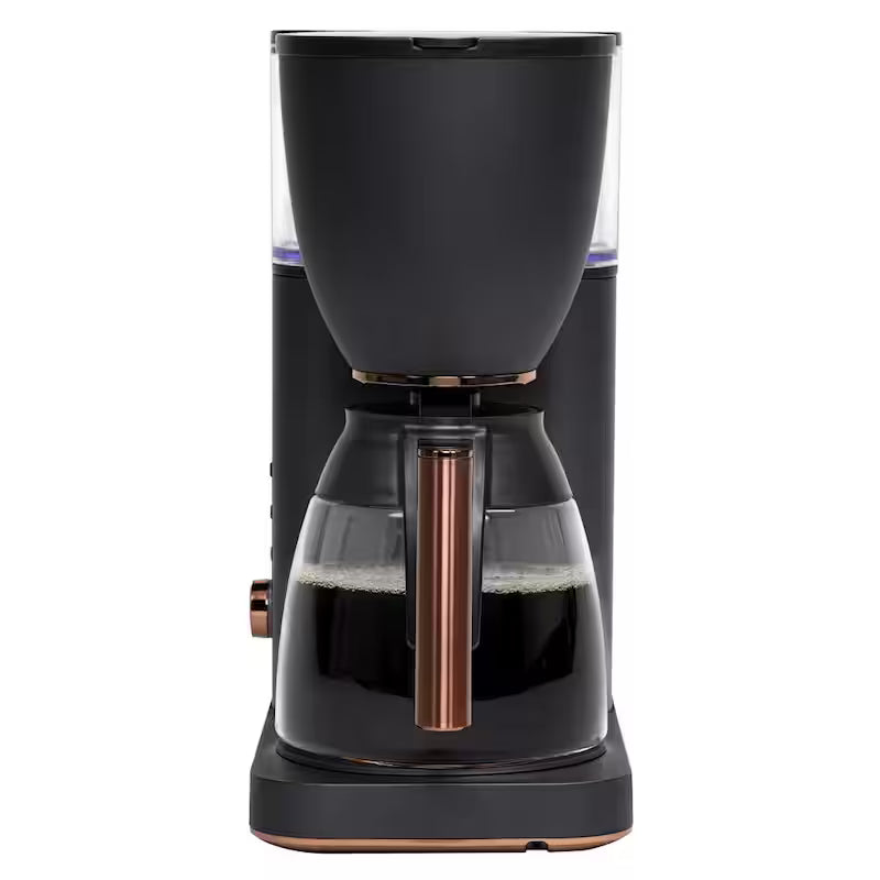 10 Cup Matte Black Drip Coffee Maker with Glass Carafe U646