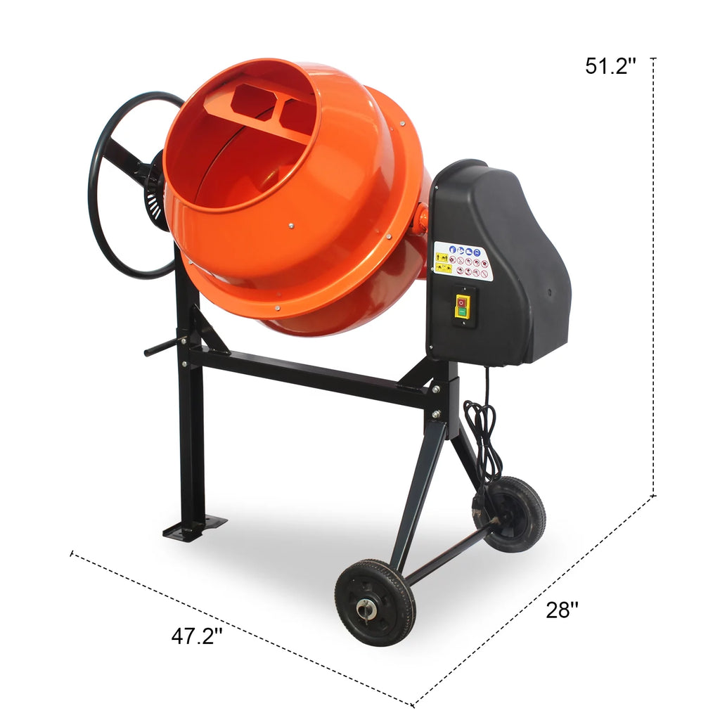 4/5HP Electric Concrete Cement Mixer 5 Cu Ft Portable R8300