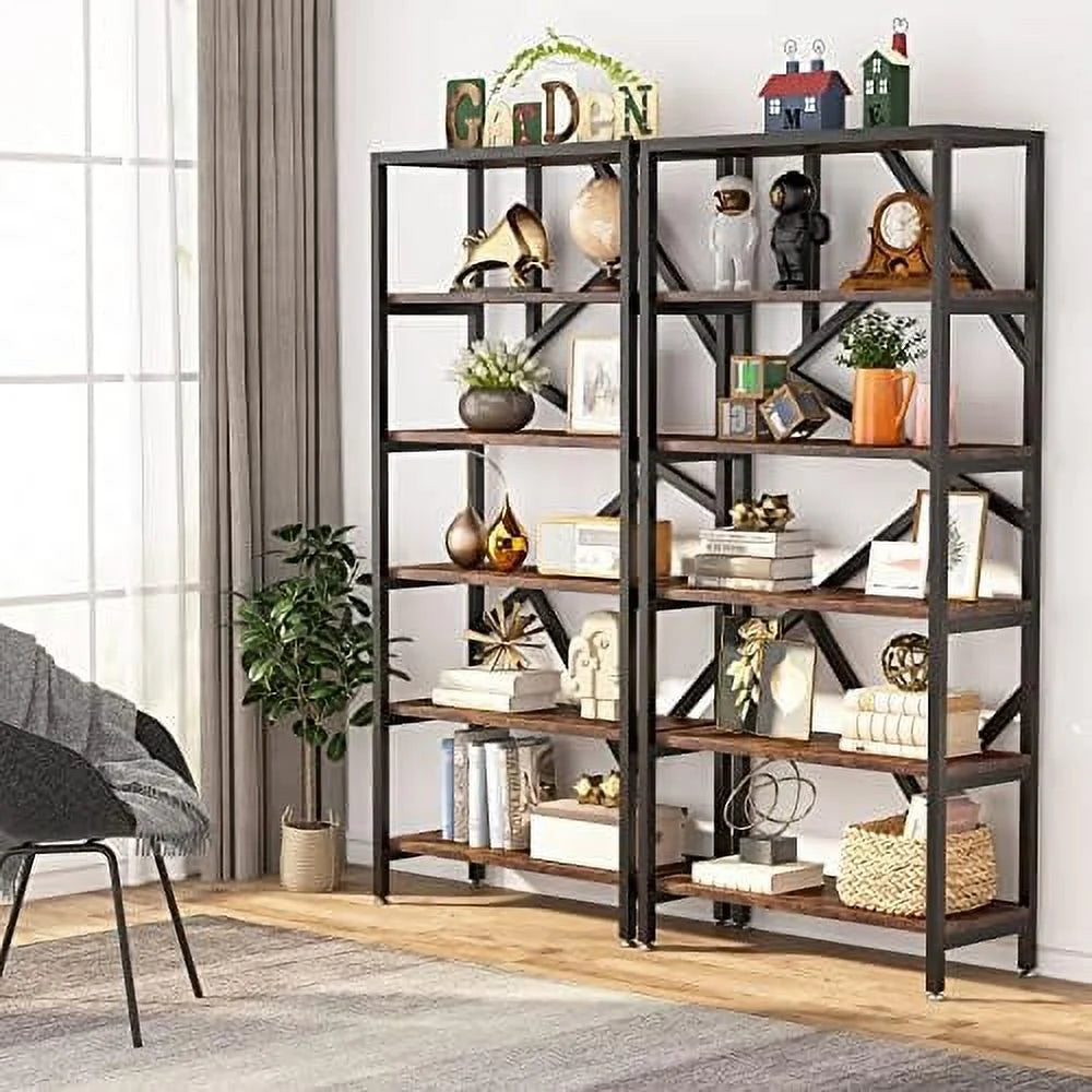 71 Inch 6 Tier White Wood Bookshelf F359