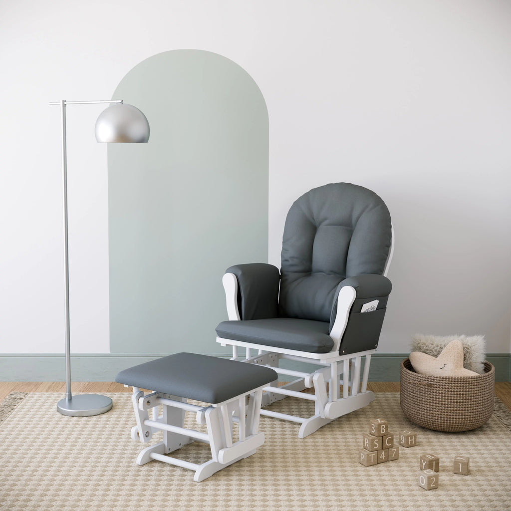 White Glider and Ottoman V10019