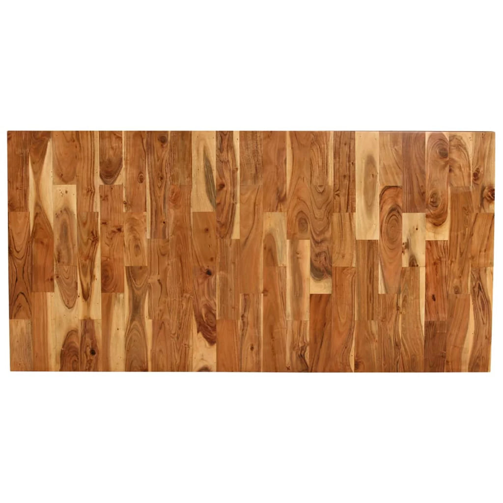 Wooden Dining Table with Acacia Mango Wood Tabletop Steel Legs Q186