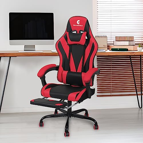 Black Gaming Chair with Footrest K376949