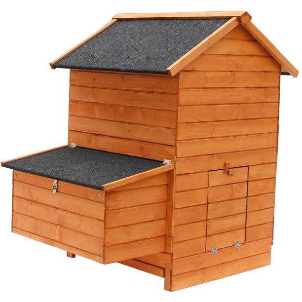 Wooden Chicken Coop with Nesting Box and Removable Tray R478