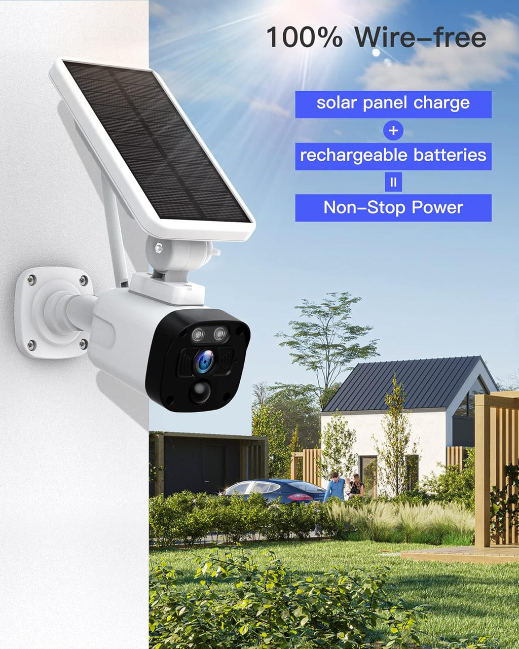 2K Solar Wireless Security Camera System with 3 WiFi Cameras K65228