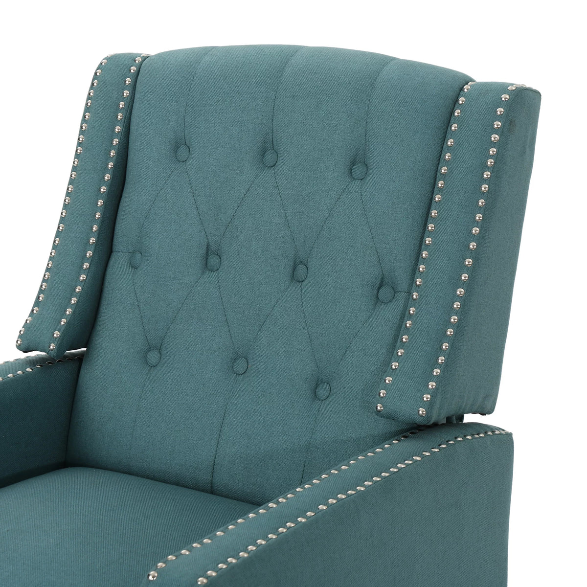 Dark Teal Fabric Tufted Recliner C916