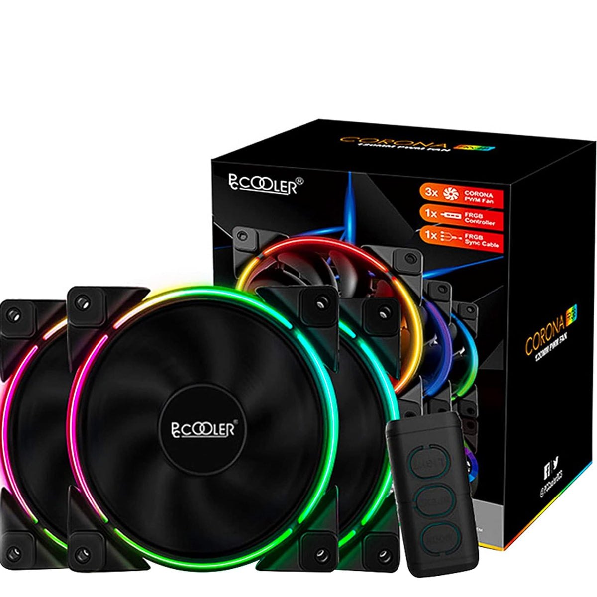 120mm RGB LED PC Case Fan Pack of 2 L618