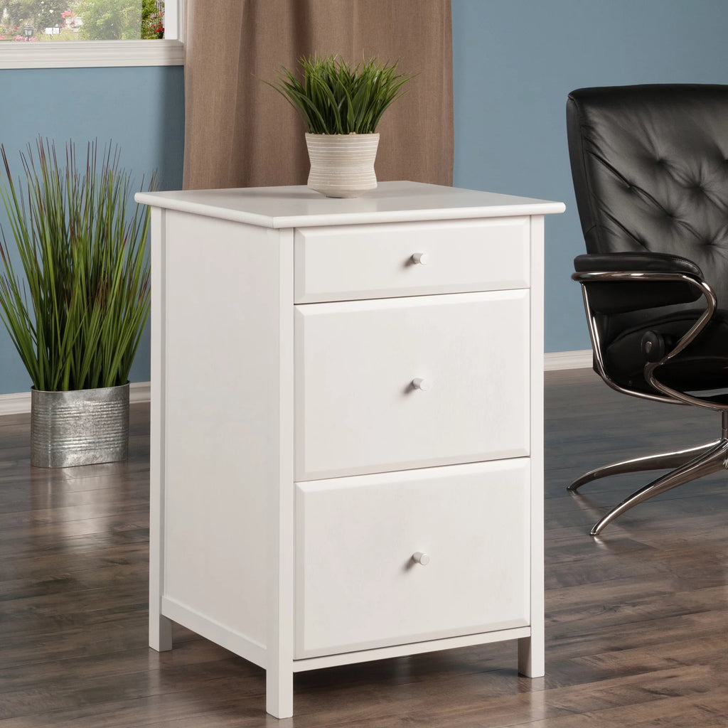 White Wood File Cabinet M432