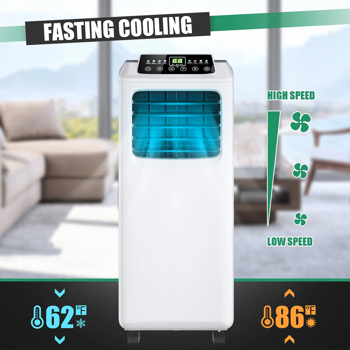 5500 BTU 3-in-1 Portable Air Conditioner with Dehumidifier and Window Kit B45461