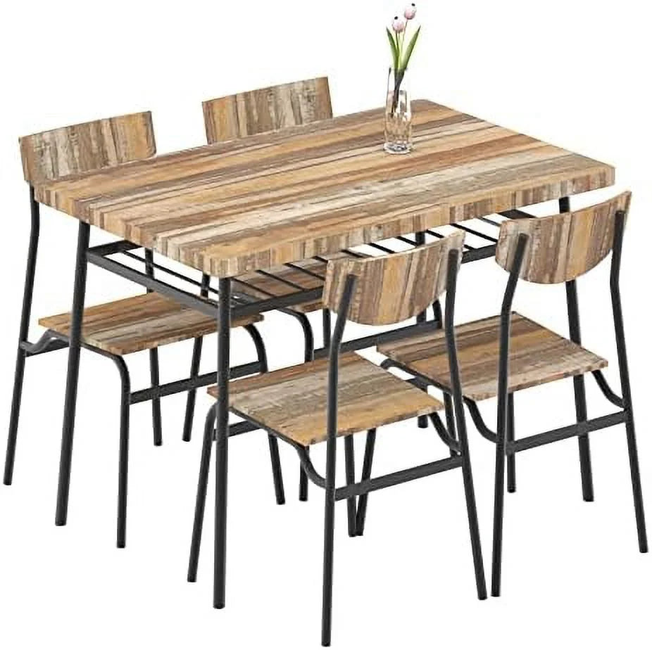 6 Piece Dining Table Set with 4 Chairs and Bench D35854